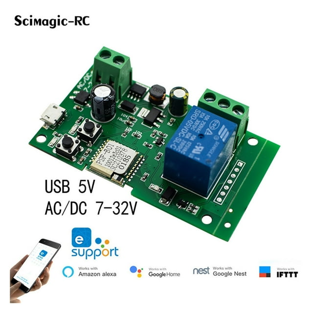 Garage Door Wifi Switch 1CH 4CH Wireless Relay Module Smart Home Automation Module APP Remote Control Voice Control ,Easy to Use