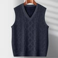 thumbnail image 5 of Sleeveless Vests for Men Knitted V Neck Fleece Lined Tank Tops Mens Casual Solid Color Stretchy Slim Pullover Basic Warm Outerwear Vest, 5 of 5