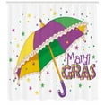 thumbnail image 3 of Ambesonne Mardi Gras Shower Curtain, Umbrella Stars Fun, 69"Wx70"L, Purple Yellow Green, 3 of 3