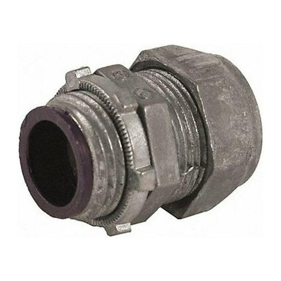 Raco EMT Grounding Connector, 3/4 in, Compression, Zinc Alloy, Plain, Gray 2833