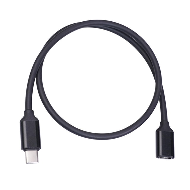 Cable de carga PD tipo C macho a hembra, cable de extensión USB C, carcasa de aleación de aluminio, conector chapado en oro, 3 A, 60 W, negro, longitudes opcionales