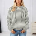 thumbnail image 1 of SGMVNU Sweatshirts for Women Hoodie Pullover Striped Hooded Sweatshirt Long Sleeve Casual Pullover Top Soft Athletic Sweatshirt with Front Pocket Workout Winter Clothes(Grey, Size 2XL), 1 of 4