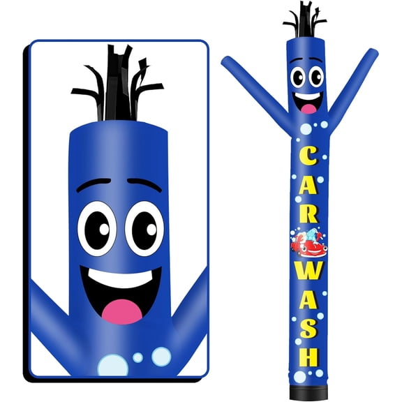 6FT Tall Inflatable Tube Man Car Wash Wacky Wavy Dancing Guy (9''Diameter) for Outdoor Decoration Advertising Business Promotion (Blower Not Included)