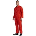 thumbnail image 2 of Choomomo Men's Wear Resistant Jumpsuit Coveralls Boiler Suit Warehouse Garages Overalls Mechanic Red 3XL, 2 of 6