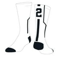 thumbnail image 4 of TCK Player ID Jersey Number Crew Socks White Black Singles (Small, #4 - Single Sock), 4 of 4