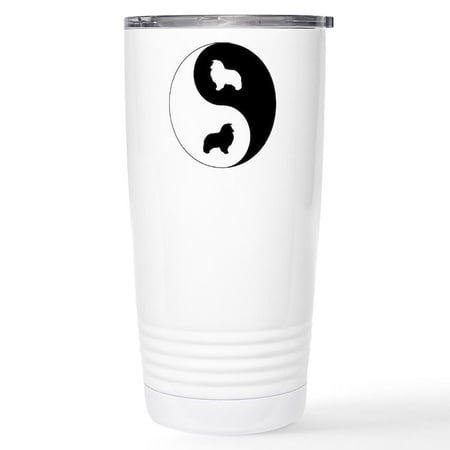 CafePress - Yin Yang Sheltie Stainless Steel Travel Mug - Insulated Stainless Steel Travel Tumbler 20 oz.