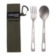 thumbnail image 4 of Vajilla De Titanio Para Acampar, Duradera, Ultraligera Para Mochileros, Vajilla, Tenedor, Cuchara, Bolsa Verde Sunnimix cuchara de mango largo, 4 of 8