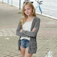 thumbnail image 6 of Cowsor Girls Cardigans Kids Fashion Open Front Long Sleeve Knit Sweaters Outerwear with Pockets, 6 of 7