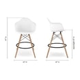 thumbnail image 6 of Aron Living Pyramid 28" Plastic Counter Stools with Arms in White (Set of 4), 6 of 6
