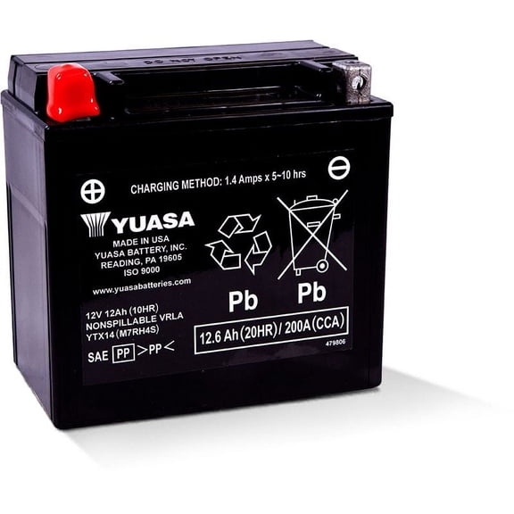 Yuasa YUAM7RH4S Factory Activated Maintenance Free Battery - YTX14