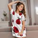 thumbnail image 3 of Fotbe Fly Flying Ladybug Bata de Dormir para Mujer con Estampado, Camisón de Algodón de Manga Corta, Ropa de Dormir Casual, 3 of 6