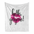 thumbnail image 1 of Hello Gorgeous Soft Flannel Fleece Throw Blanket, Modern Saying with Lipstick for Ladies Girls, Cozy Plush for Indoor and Outdoor Use, 70" x 90", Black White and Pink, by Ambesonne, 1 of 6