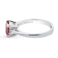 thumbnail image 3 of BERRICLE Sterling Silver 3-Stone Red Princess Cut Cubic Zirconia CZ Fashion Anniversary Ring for Women, Rhodium Plated 1.2 Carat Size 4, 3 of 9