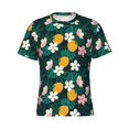 thumbnail image 4 of Vsdgher Tropical Fruit Print Men's Dry Fit Mesh Athletic Shirts Moisture Wicking Tennis T-Shirt Tops, 4 of 9