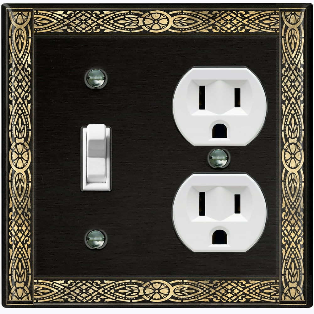 Metal Light Switch Plate Outlet Cover (French Victorian Frame Single