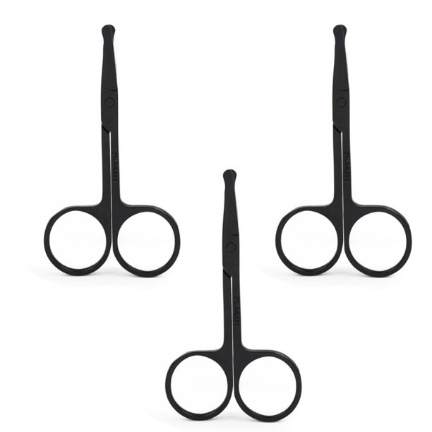 3 Pieces Nose Hair Scissors Rounded Tip Scissors Facial Hair Scissors