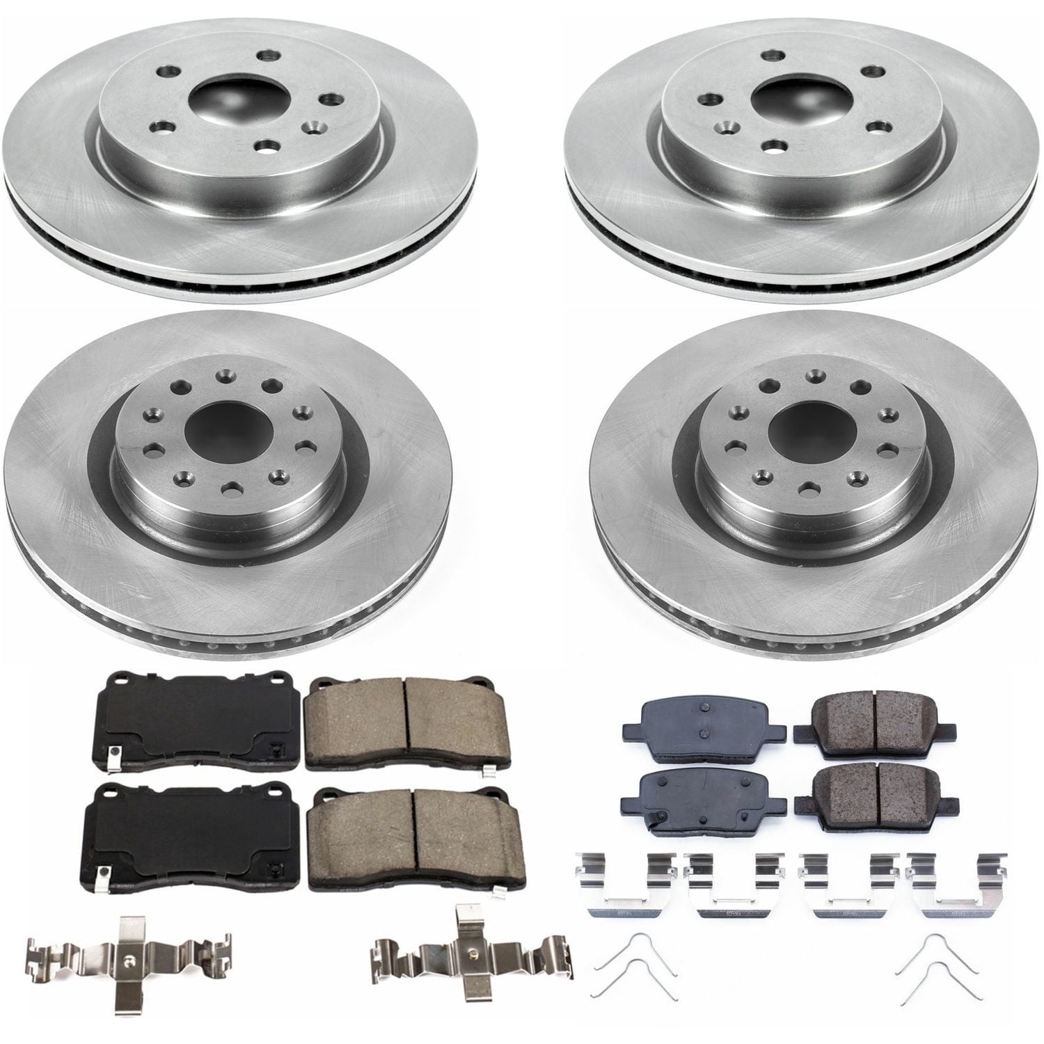 PowerStop Front and Rear Stock Replacement Brake Pad and Rotor Kit Fits: CADILLAC Select Models KOE7816