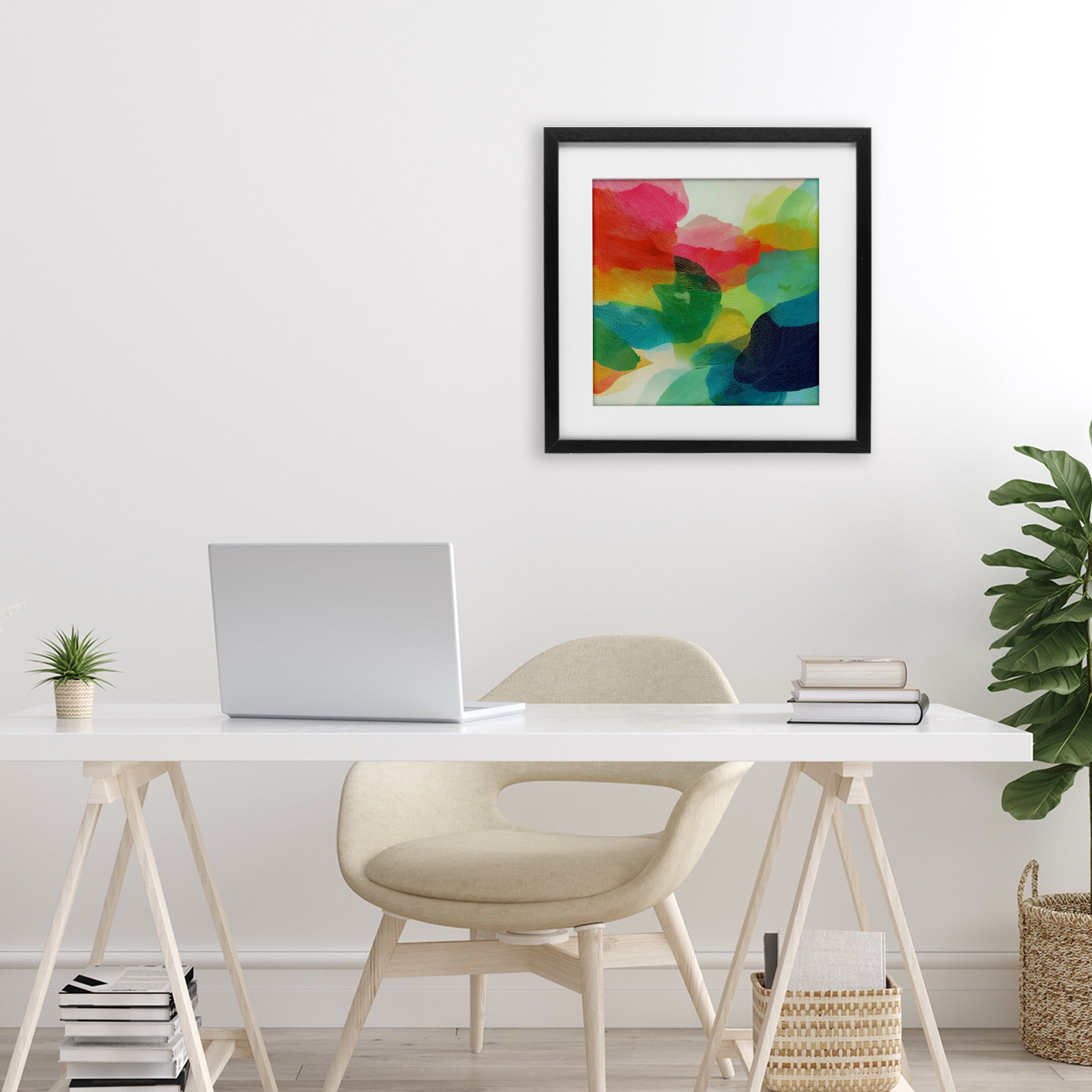 Stupell Industries Vivid Flowing Color Field Black Framed Print Under Glass, design by Chromatic Storm Studio