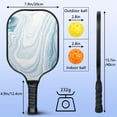 thumbnail image 4 of Pickleball Paddles Set Of 2, Fiberglass Surface, Liquid & Marble Print, 4 Balls & Bag, 4 of 5