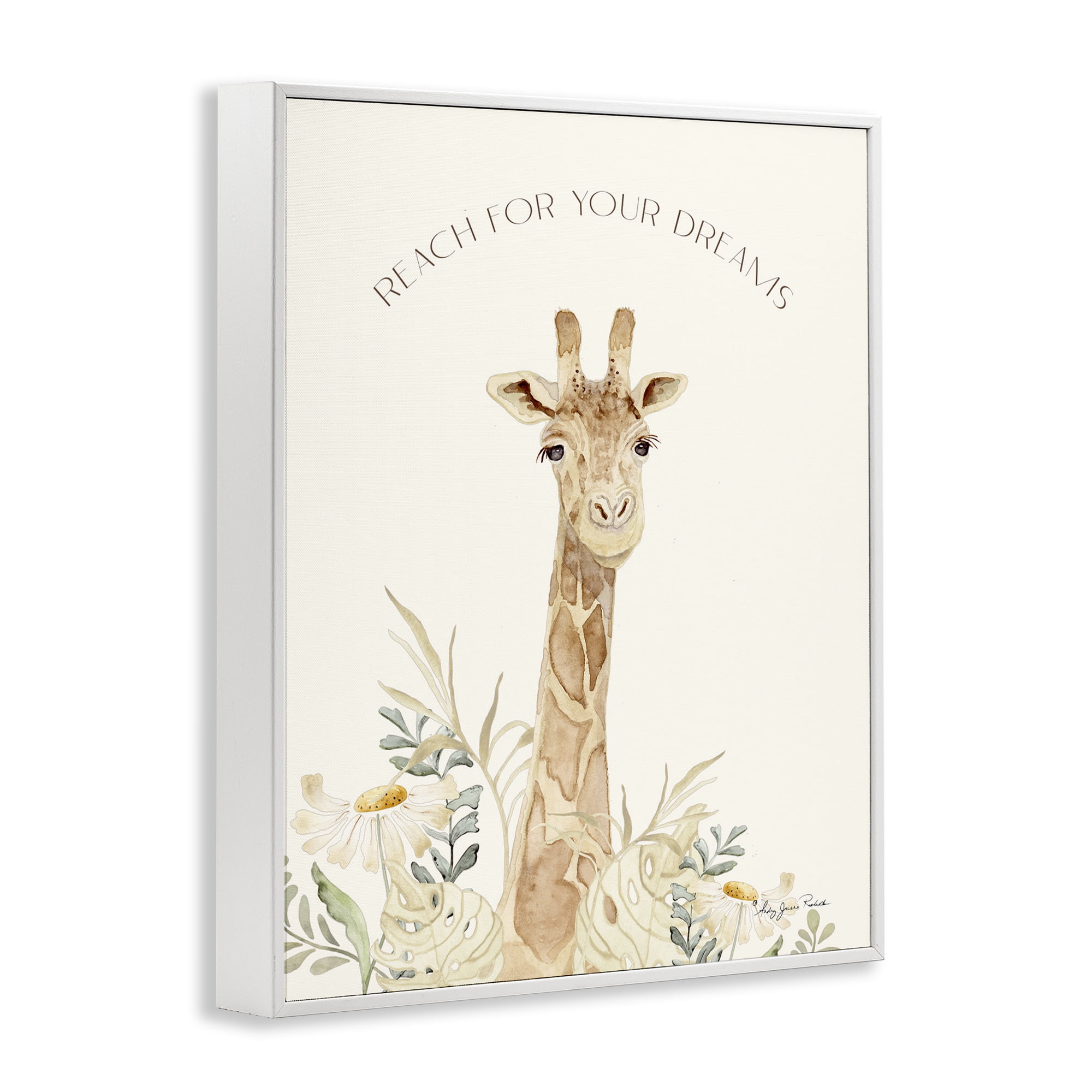 Stupell Industries Reach For Your Dreams Animals & Insects Painting White Framed Art Print Wall Art, 16 x 20