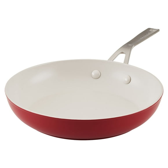 Sartén 25cm. KitchenAid. Aluminio forjado, antiadherente cerámico. Rojo Imperio.