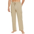 thumbnail image 4 of Pinspark Men's Baggy Cargo Sweatpants Open Bottom Straight Leg Loose Fit Drawstring Waist Deep Pockets, 4 of 6