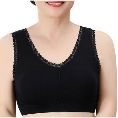 Virmaxy Womens Wireless Bra Comfort Wirefree Comfort One Piece Gathering Breathable Tank Top Bra Underwire Bra