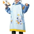 thumbnail image 3 of Gelikeya Kids Rain Jacket Girls Boys 3-13 Years Cute Cartoon Printed Raincoat with Hood Rainproof Ponchos (Blue, 3-5 Years), 3 of 4