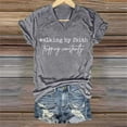 thumbnail image 2 of Pxiakgy Christian Shirts for Women Women's Walking By Faith Tripping Constantly Print T Shirt Casual V Neck T Shirt Funny Christian Faith Bible T-Shirt Uni Casual Basic T-Shirts Blouses Grey Xxl, 2 of 5