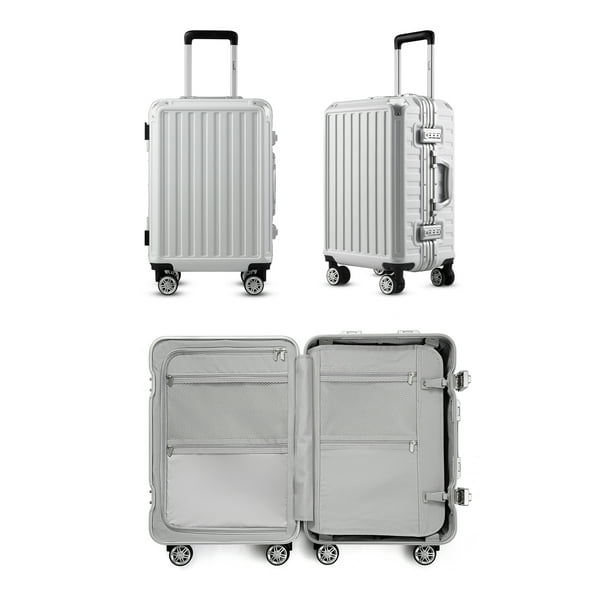 YOETEY Carry on Luggage, Hardside Luggage Zipperless Suitcase with