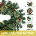 thumbnail image 6 of Christmas Garland Pre-Lit Artificial Green with Pine Cones Berry Clusters 40 Lights 6ft for Winter Christmas Indoor Outdoor New Year Xmas Decorations, 6 of 7