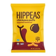 HIPPEAS Organic Chickpea Puffs Bohemian Barbecue, 1.5 Oz Bags, Pack Of 12 Bags