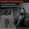 thumbnail image 4 of FaithHeart Raven Skull Hoop Earrings for Men Stainless Steel Black Punk Gothic Norse Viking Protection Jewelry Gift for Friends Grandson Birthday, 4 of 10