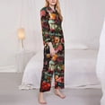 thumbnail image 3 of Salouo Stained Glass Floral Cake Pattern Women's Pajamas Set Long Sleeve Button Down Sleepwear Soft Pj Lounge Sets for women 2 Piece Pjs Set with Long Pants-XX-Large, 3 of 7
