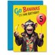 thumbnail image 1 of Tarjeta de cumpleaños Stuff4 Monkey Go Bananas 5.º, 1 of 7