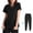 42026-LW Black, variant on Medical Nursing Uniforms Set Unisex Surgical Scrubs with Pockets Jogger Pants for Hospitals