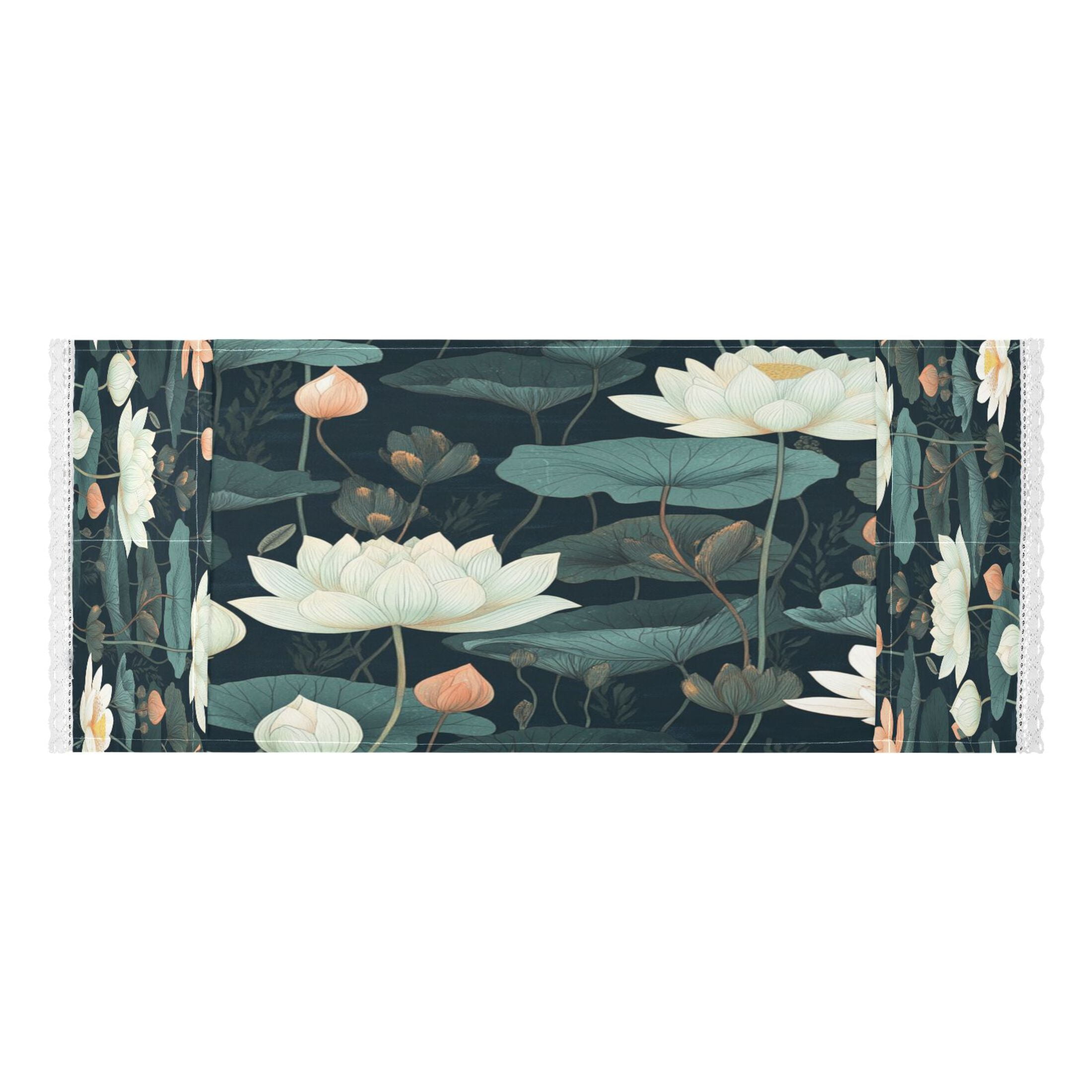WOBOGO White Lotus Flower Washing Machine Cloth Dryer Refrigerator Top Cover Protective Non-Slip Mat For Kitchen Laundry