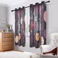 thumbnail image 6 of 2 Panels Set Blackout Curtains Thermal Insulated Sun Protection Room Darkening Drapes for Bedroom Hand-drawn Flowers and Snowflakes, 6 of 6