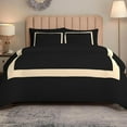thumbnail image 2 of DNG Creations 1 Piece Full Black And Ivory Border Line Pattern Duvet Cover - 100% Egyptian Cotton, 800 Thread Count ( Full/Queen ), 2 of 5