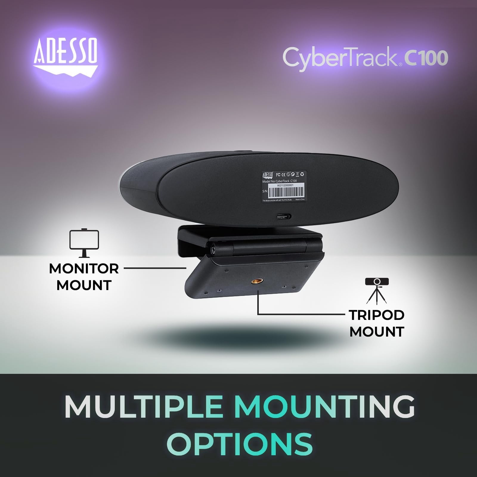 Adesso 4K Webcam for Conference and Meeting Room, PC and Laptop with Remote Control Ultra HD Boardroom Camera with 8MP CMOS Sensor, Adjustable View Angle, 4X Zoom, Clear Speaker, and Microphone