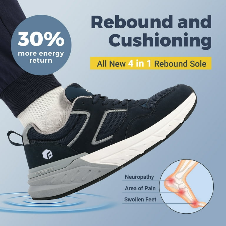 FitVille Mens Size 14 EW Rebound Comfort Sneakers Black Wide Width Arch Support Amazon.com | FitVille Wide Walking Shoes for Men Extra Wide  main image 4