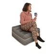 thumbnail image 2 of Boho Rectangle Pouf, Geometric Composition with Bullseye Circles Triangles and Rhombuses Pattern, Under Desk Foot Stool for Living Room Office Ottoman with Cover, 25", Multicolor, by Ambesonne, 2 of 4