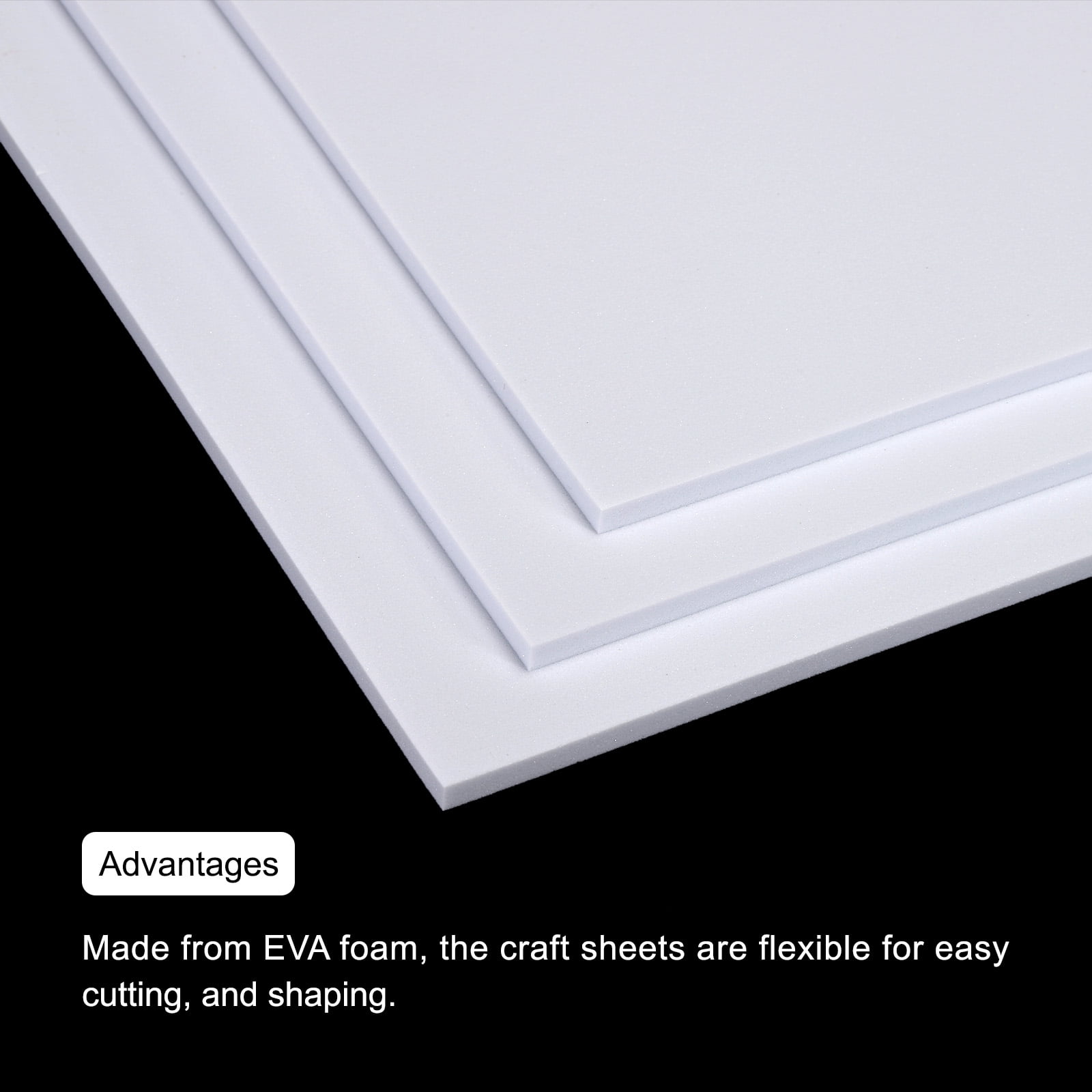 EVA Foam Sheets White 9.8 Inch x 9.8 Inch 5mm Thick Crafts Foam Sheets Pack of 8