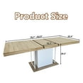 thumbnail image 6 of MDQMD 78.7" Rectangle Extendable Dining Table for 6-10 People Modern Expandable Kitchen Table with White Pedestal Base Wood veneer Particle Board Space Saving Design, 6 of 10