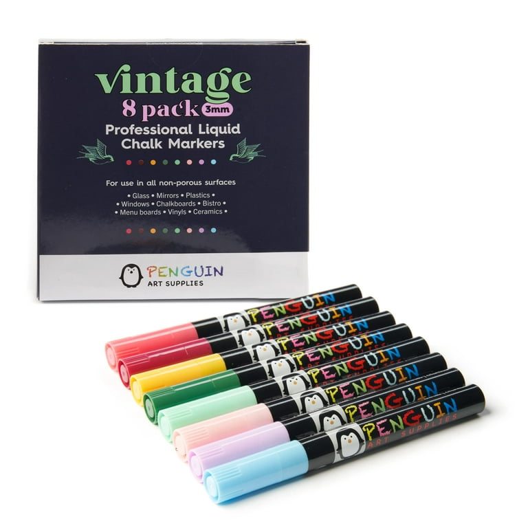 Chalk Markers, 6 Pack, Dual Tip, Pastel Colors, 8 Labels, Chalkboard Markers