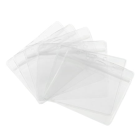 

NUOLUX WINOMO 100pcs Waterproof Plastic Horizontal Name Tag Badge ID Holders (Transparent)