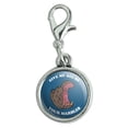 thumbnail image 1 of Give Me All Of Your Marbles Hippo Funny Humor Antiqued Bracelet Pendant Zipper Pull Charm with Lobster Clasp, 1 of 5