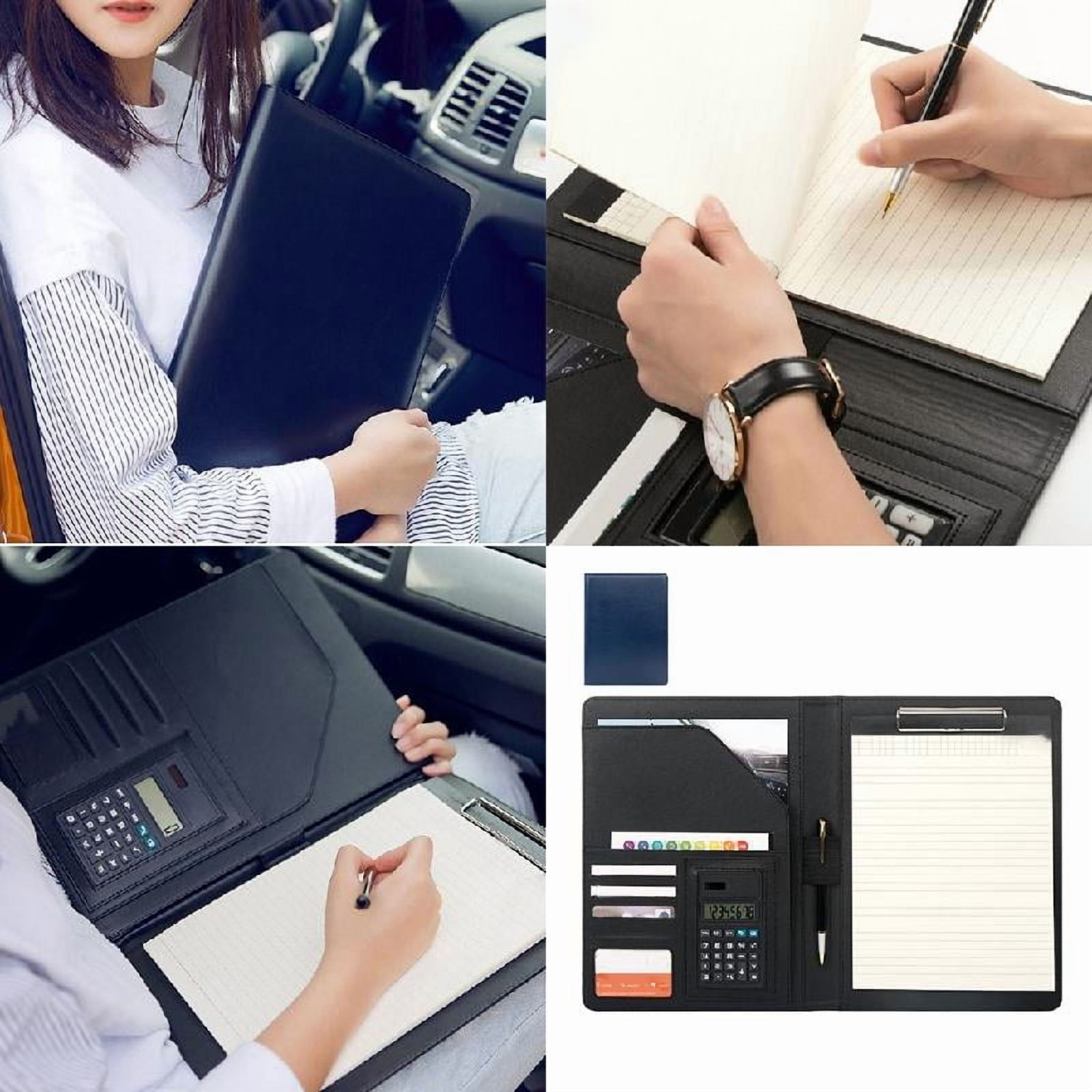 Leather Conference Folder with Clipboard Multi Pockets for Meeting Conference