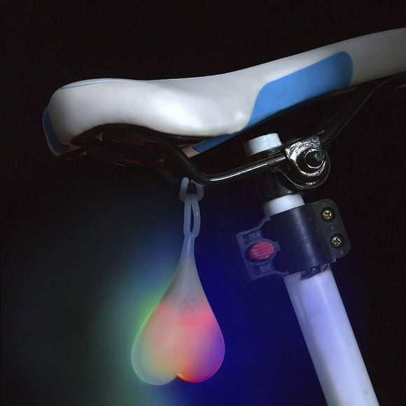 (Colorful)Heart-Shaped Light Silicone Balls Bike Bicycle Taillight LED Hazard Lights Night Waterproof Rental Seat Egg Lamp
