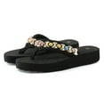 thumbnail image 5 of CPNG Women's Wedge Flip Flops Rhinestone Sandals with Comfortable Arch Support Lightweight Walking Thong Sandals Casual Summer Indoor Outdoor Beach Slides Cute Slippers, 5 of 9
